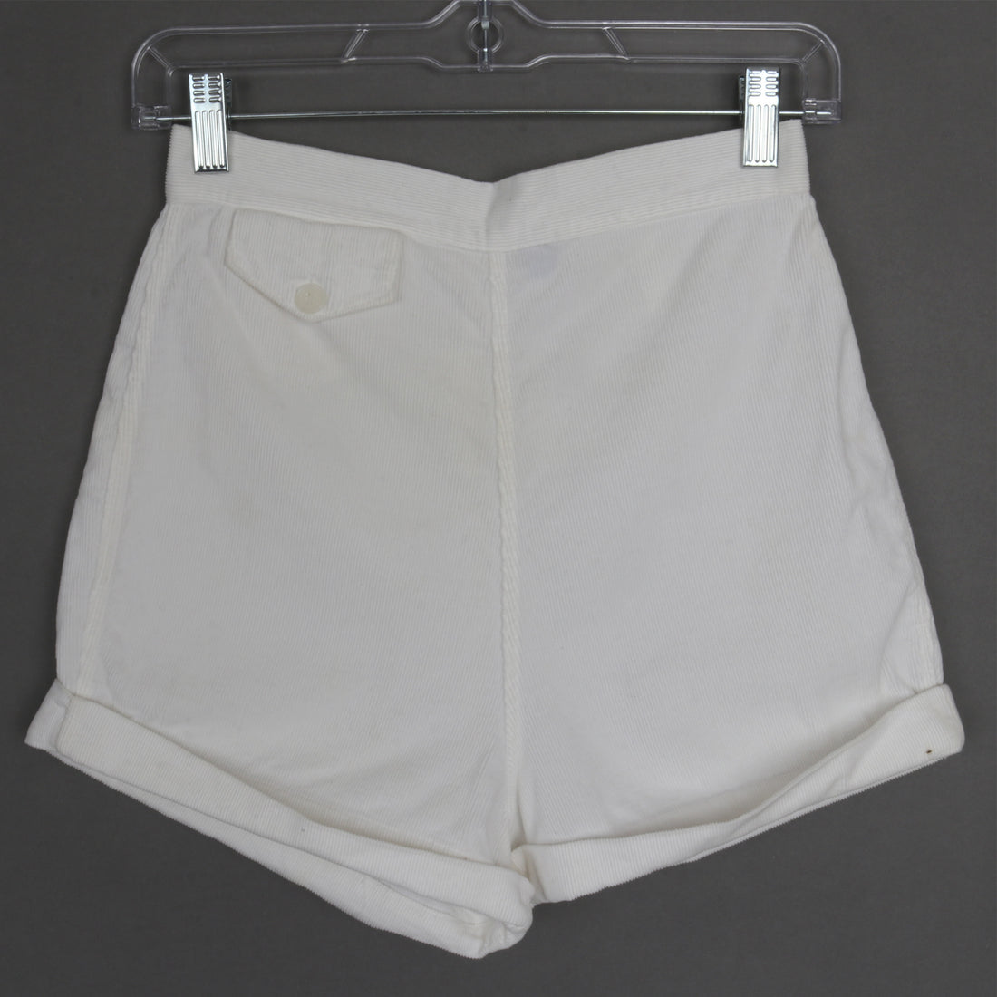 70s White Corduroy Shorts XS