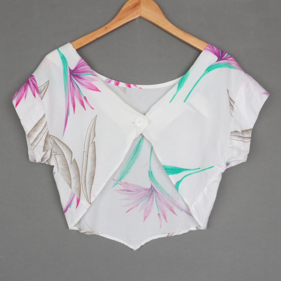 White Floral Crop Top