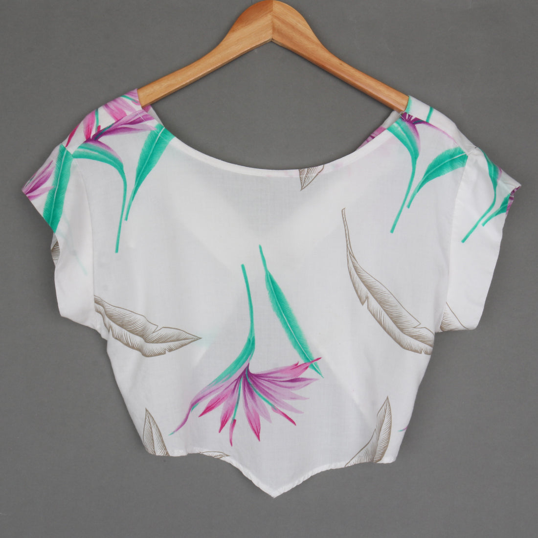 White Floral Crop Top