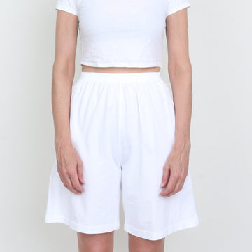 White Cotton Jersey Shorts