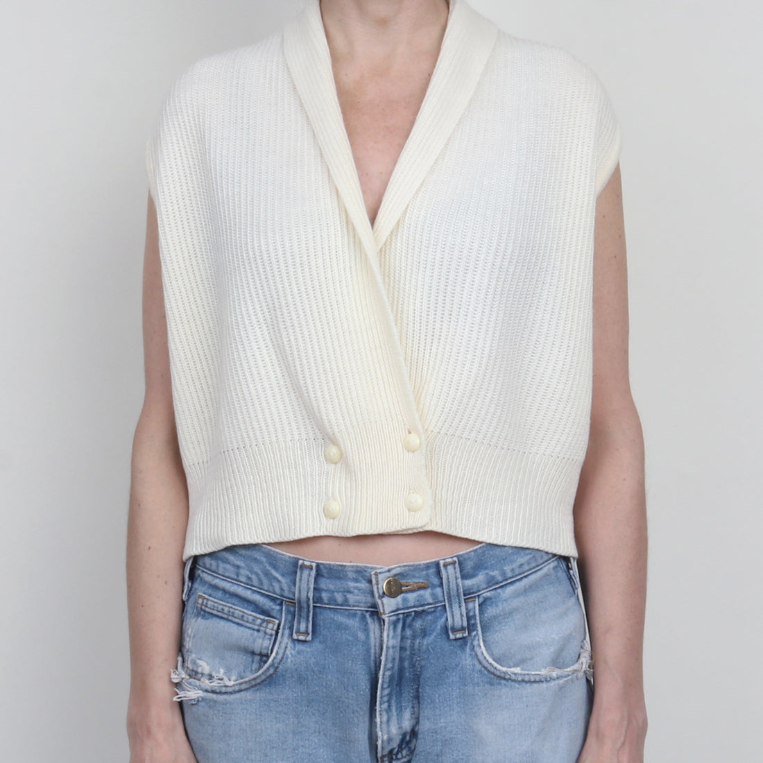Cream Knit Vest