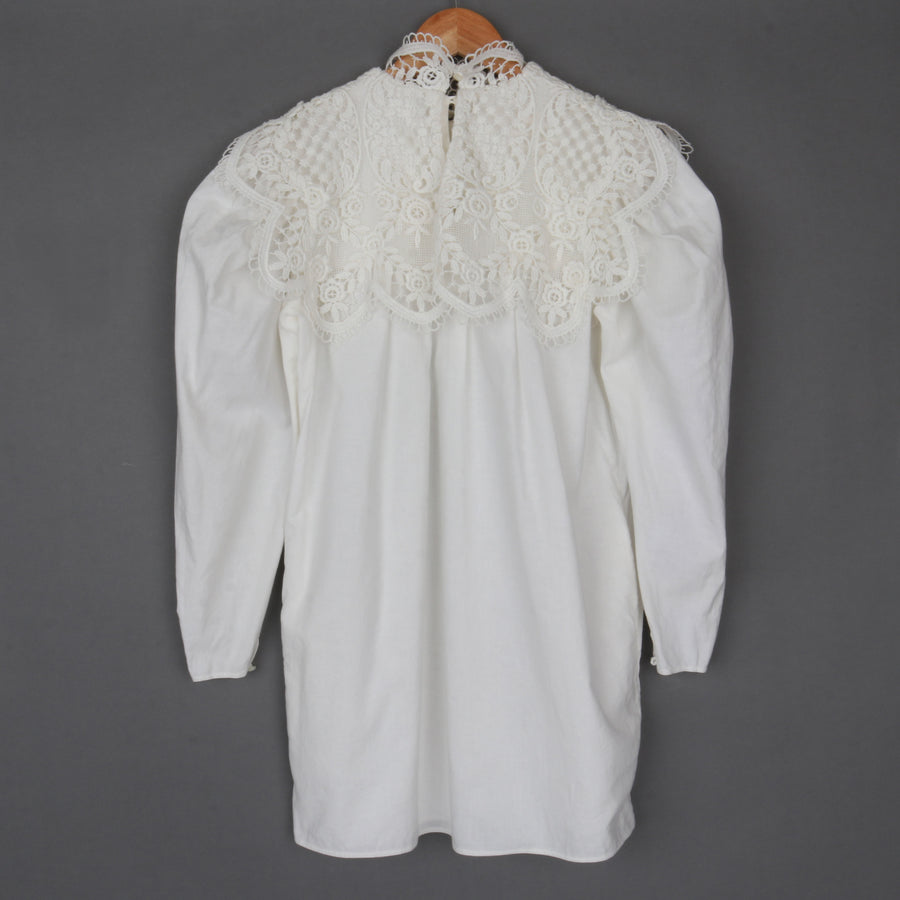 White Lace Trim Mini Dress
