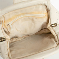 White Leather Patchwork Purse