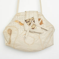 White Leather Patchwork Purse