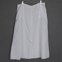 White Linen Button Down Maxi Skirt XL