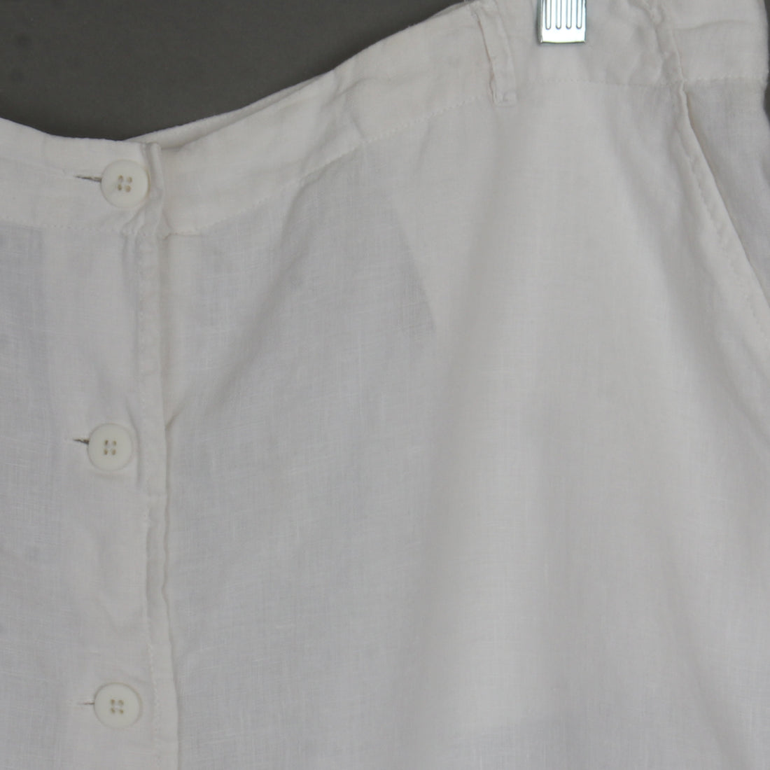White Linen Button Down Maxi Skirt XL