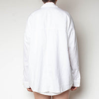 White Cotton Linen Oversize Shirt