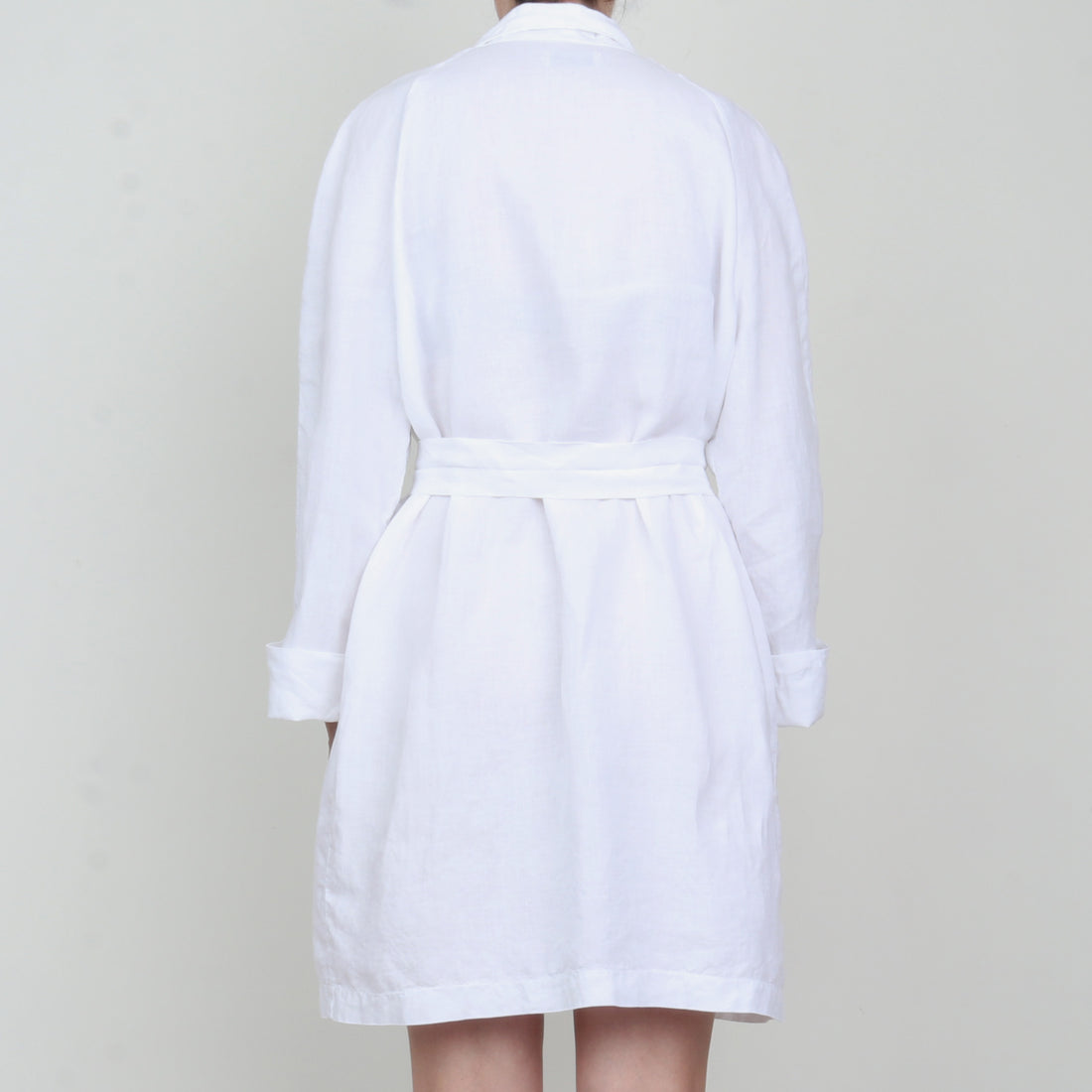 White 100% Linen Robe