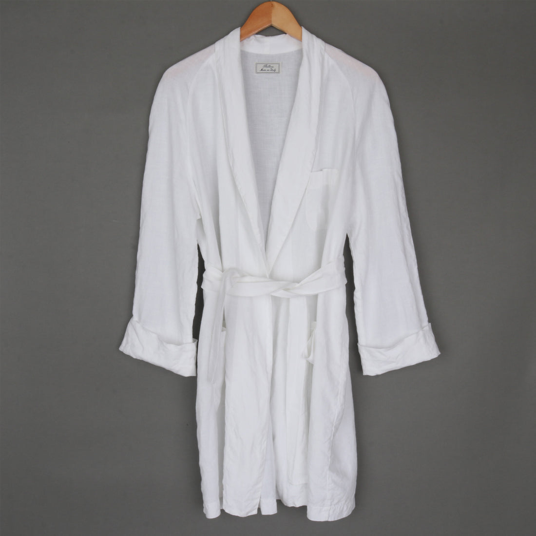White 100% Linen Robe