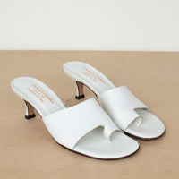 White Leather Kitten Heel 8 N