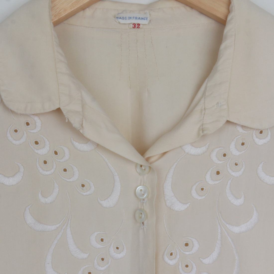 1950s Cream Silk Blouse XS/S