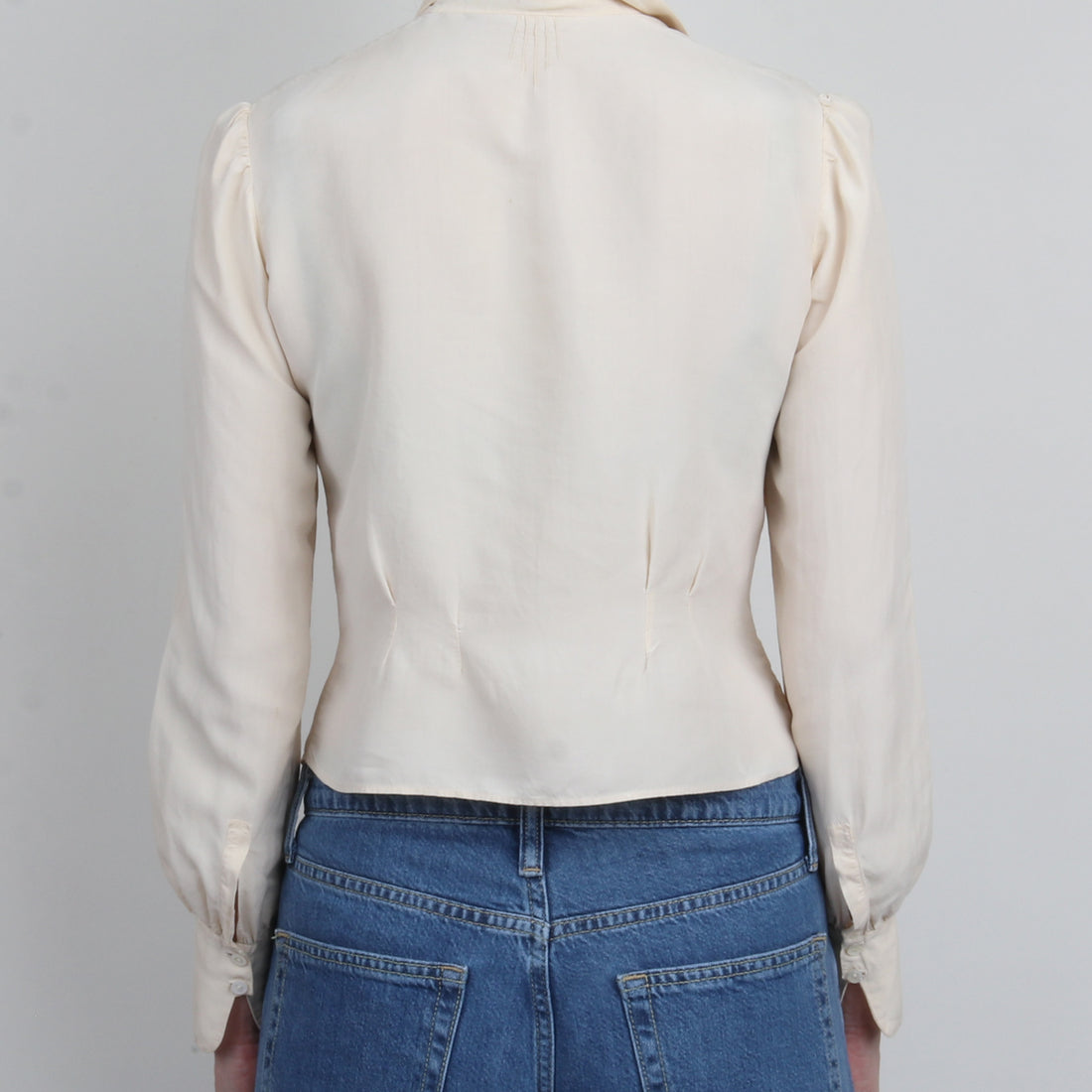 1950s Cream Silk Blouse XS/S