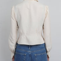 1950s Cream Silk Blouse XS/S