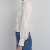 1950s Cream Silk Blouse XS/S