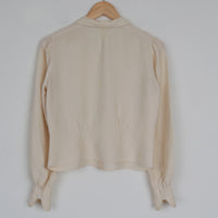 1950s Cream Silk Blouse XS/S