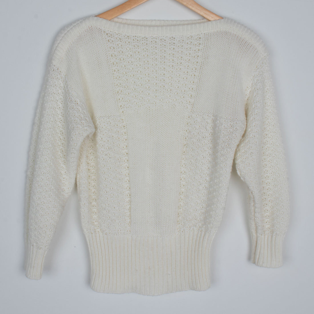White Checker Knit Sweater