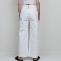 1930s White Cotton Navy Sailor Pants S/M