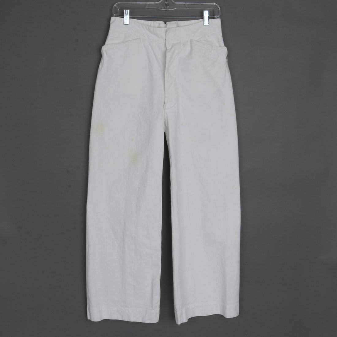 1930s White Cotton Navy Sailor Pants S/M