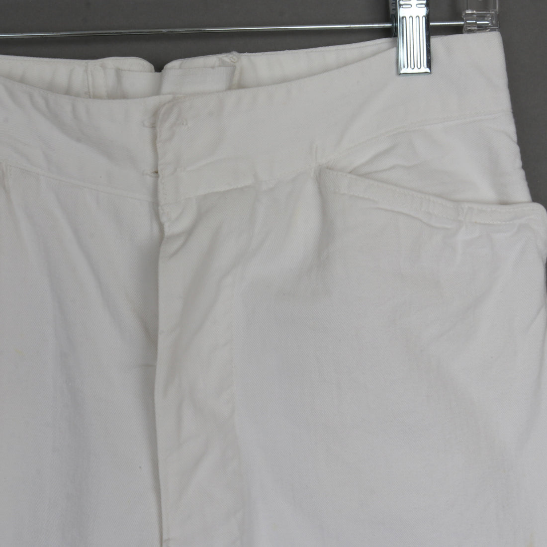 1930s White Cotton Navy Sailor Pants S/M