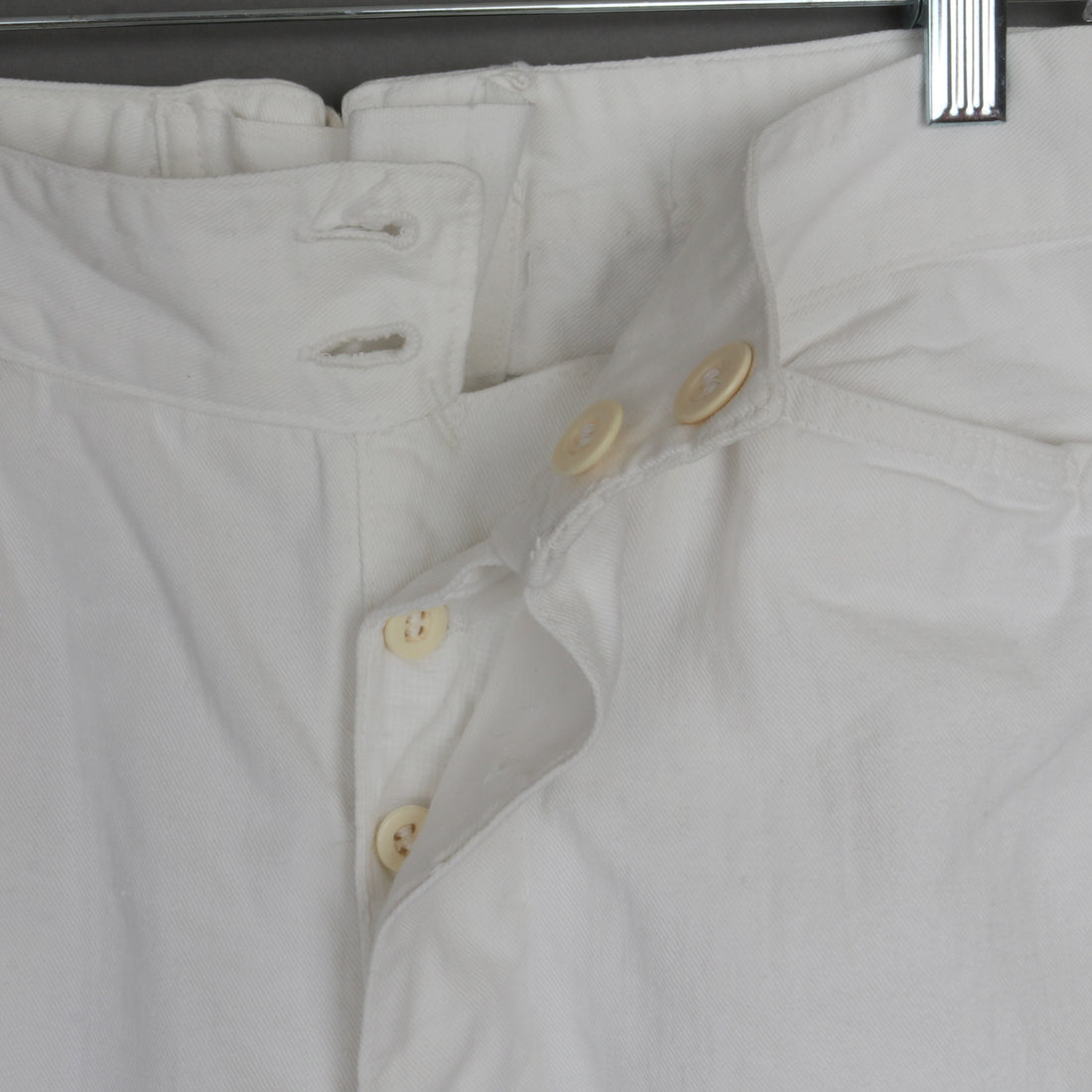 1930s White Cotton Navy Sailor Pants S/M