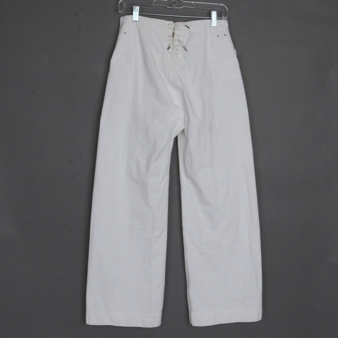 1930s White Cotton Navy Sailor Pants S/M