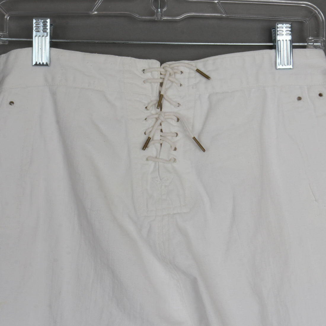 1930s White Cotton Navy Sailor Pants S/M