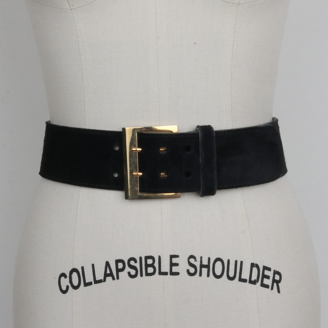 Black Suede Wide Belt