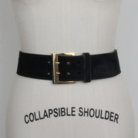 Black Suede Wide Belt
