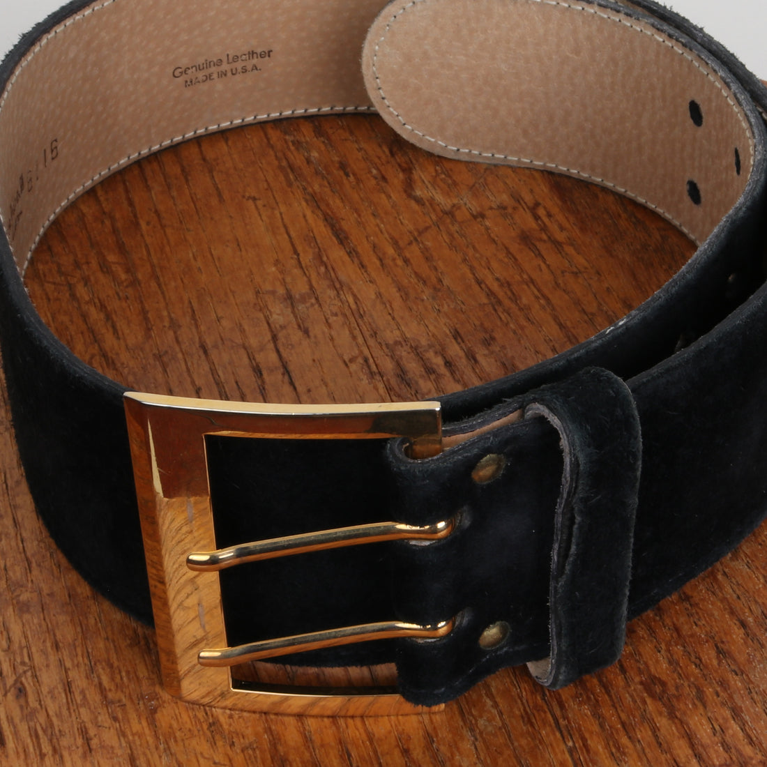 Black Suede Wide Belt