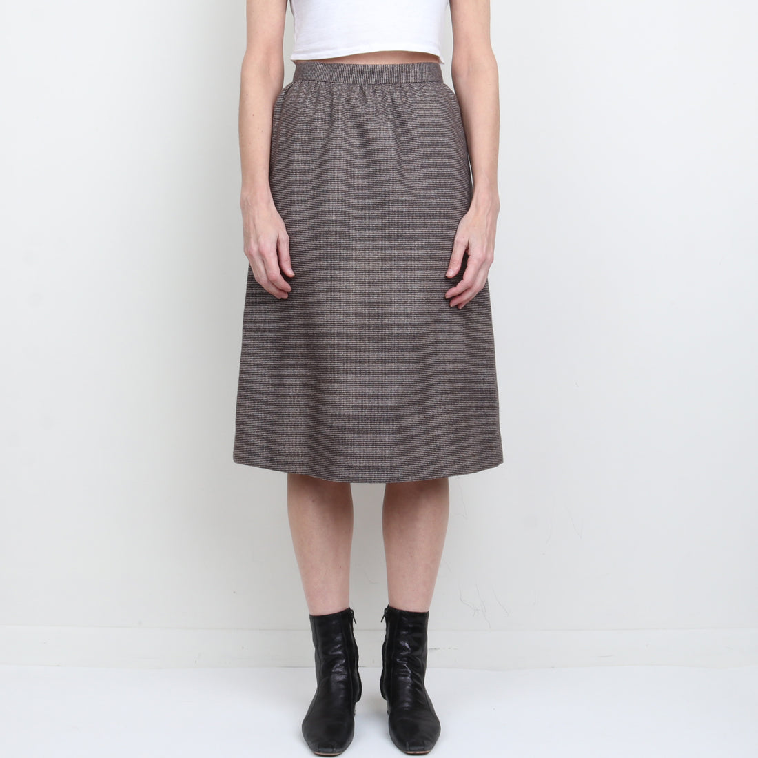 Wool Puff Sleeve Skirt Suit