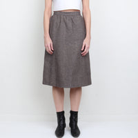 Wool Puff Sleeve Skirt Suit