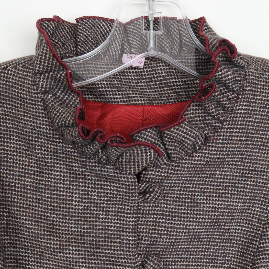 Wool Puff Sleeve Skirt Suit