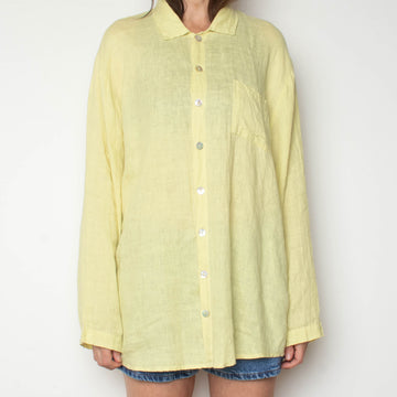 Yellow Linen Oversize Shirt