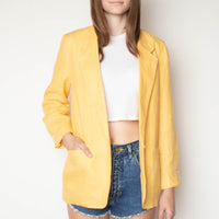 Butter Yellow Linen Jacket S