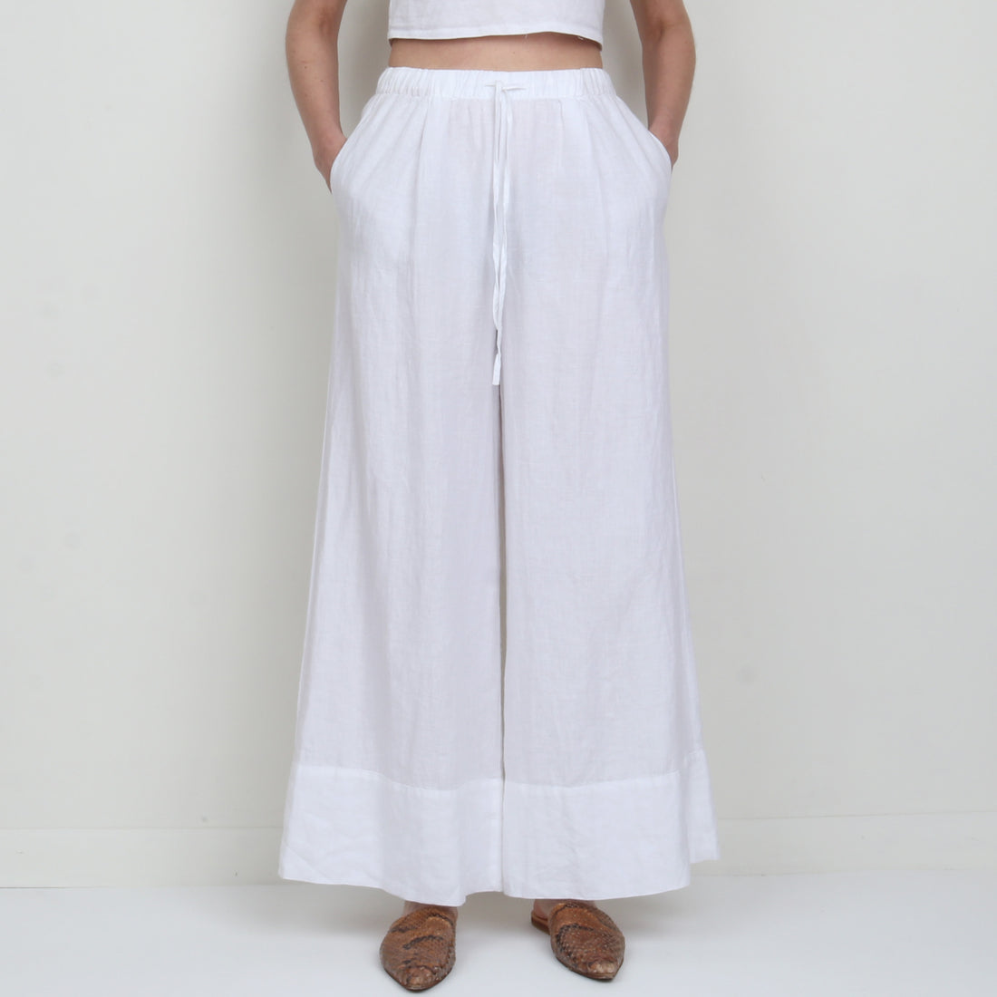 100% Linen Wide Leg Pants