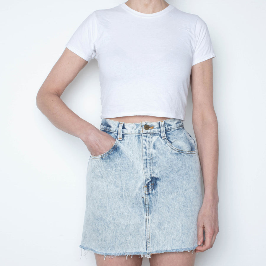 80s Acid Denim Skirt (S)