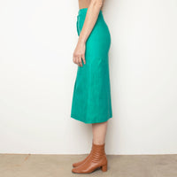 70s Green Linen Skirt