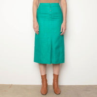 70s Green Linen Skirt