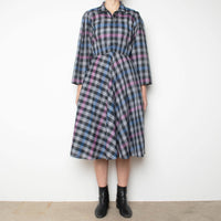 70s Plaid Midi Dress