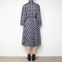 70s Plaid Midi Dress