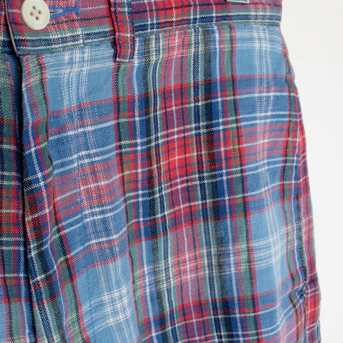 Plaid Linen Shorts