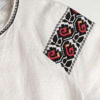 Linen Czech Embroidered Mini Dress